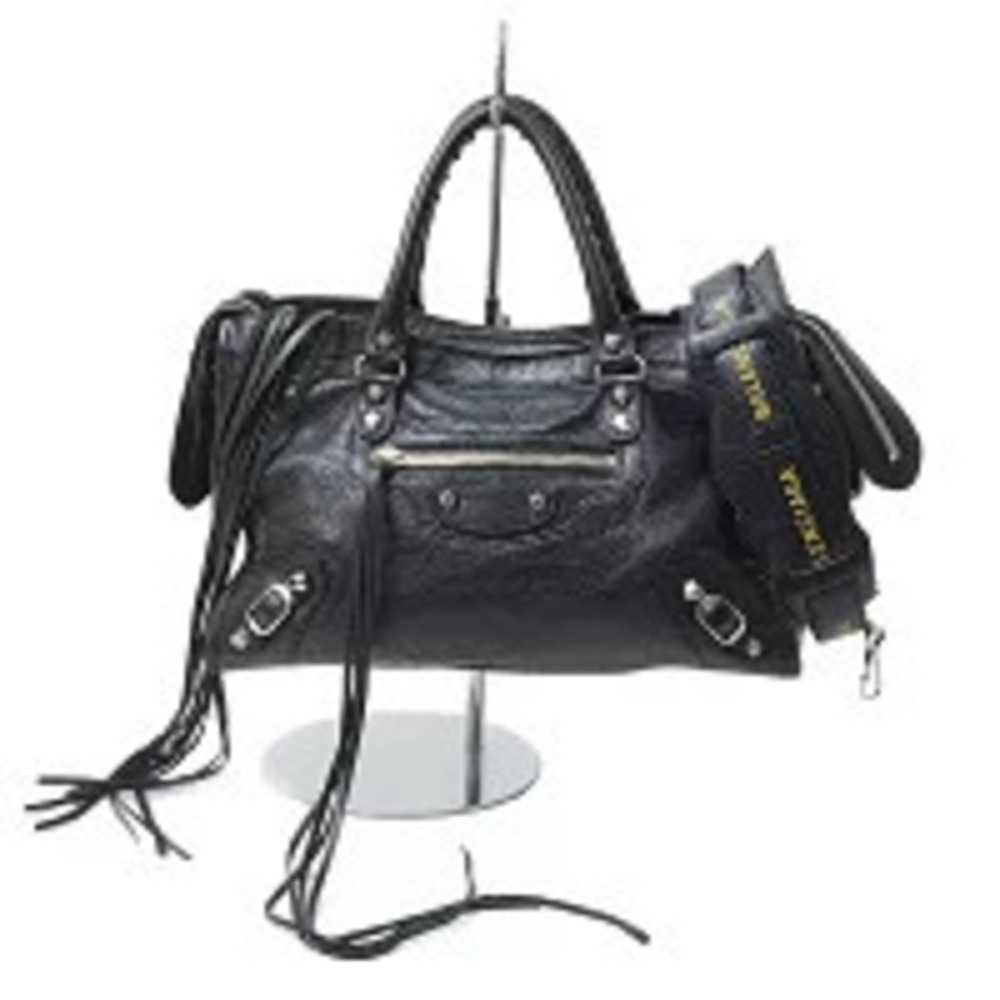 Balenciaga City Handbag Shoulder Bag Lambskin Black - Picture 1 of 9